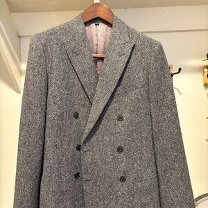 JCrew Men's Kenmare Relaxed-fit double-breasted blazer in Irish Donegal wool 38R